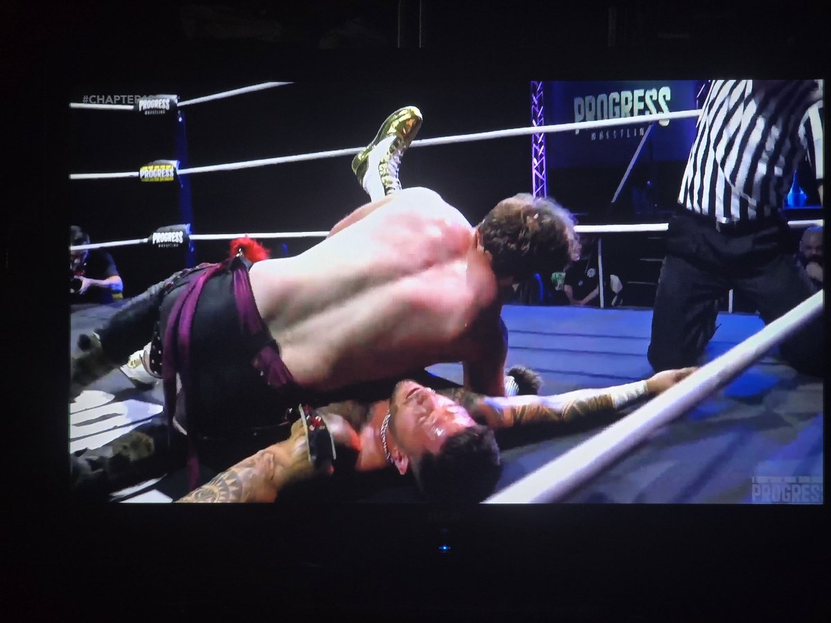tall_ny's tweet photo. Charles Crowley went over Jack Morris, Simon Miller and Adam Maxted in a Fatal Four Way Match when Crowley pinned Maxted #CHAPTER181 https://t.co/ptimA4f7JS