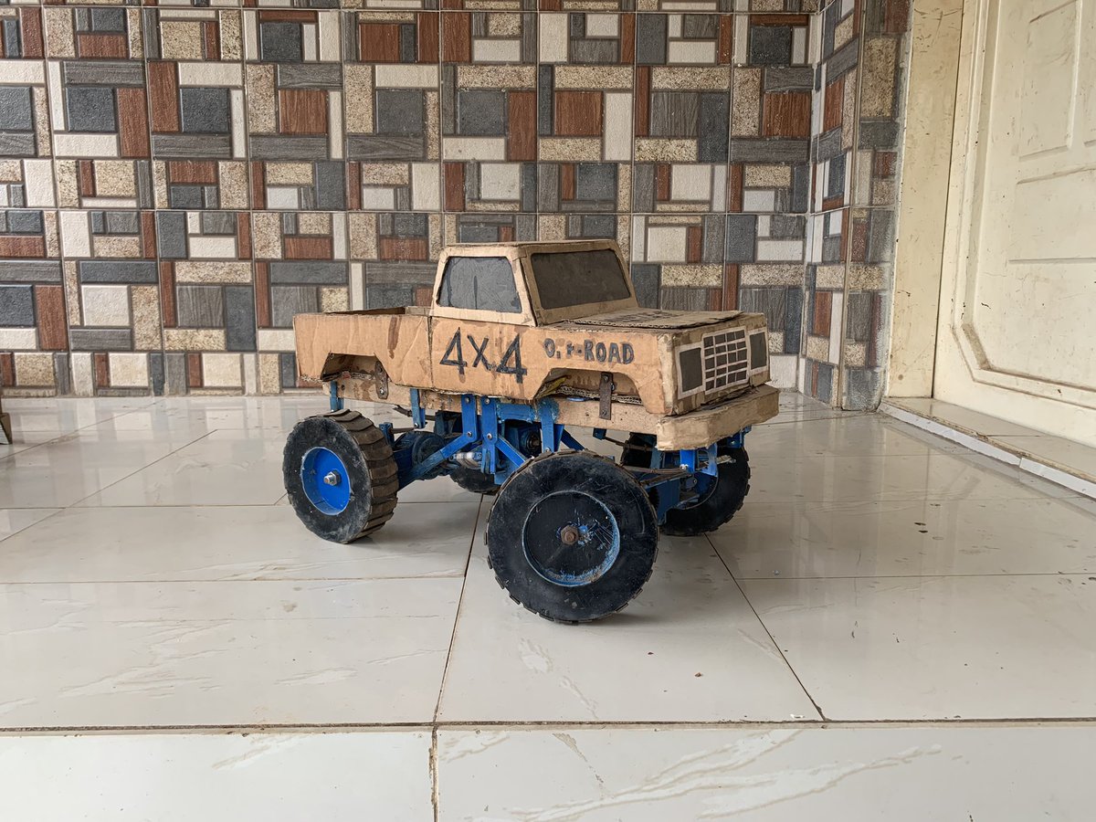 EmodiAutoEng's tweet photo. Here is my homemade RC monster truck built out of pvc and cardboard #monster #truck #DIY #f1jp #support #engineer #bmw #trending #viral #makercommunities #car #tundeedunut https://t.co/N0KOwjPyA8