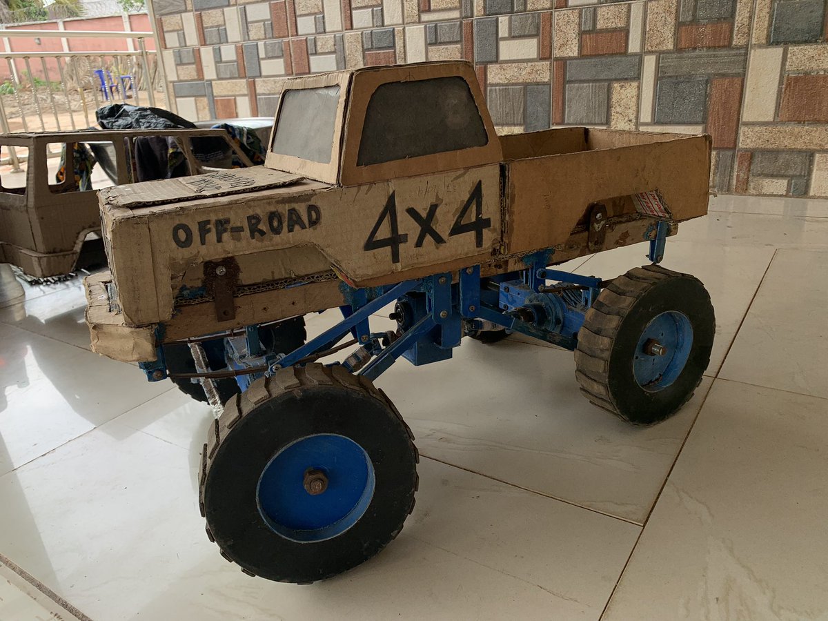 EmodiAutoEng's tweet photo. Here is my homemade RC monster truck built out of pvc and cardboard #monster #truck #DIY #f1jp #support #engineer #bmw #trending #viral #makercommunities #car #tundeedunut https://t.co/N0KOwjPyA8
