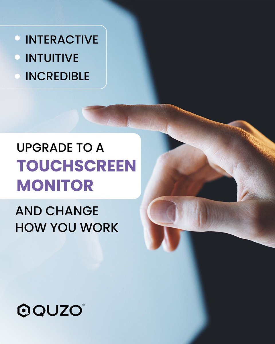 Quzonet's tweet photo. Designed to meet the demands of both professionals and everyday users, touchscreen monitors combine intuitive touch capabilities with vibrant, crystal-clear displays that make every interaction smooth and enjoyable.Tap into technology that’s built for both productivity and play! https://t.co/NFaixn0QLo