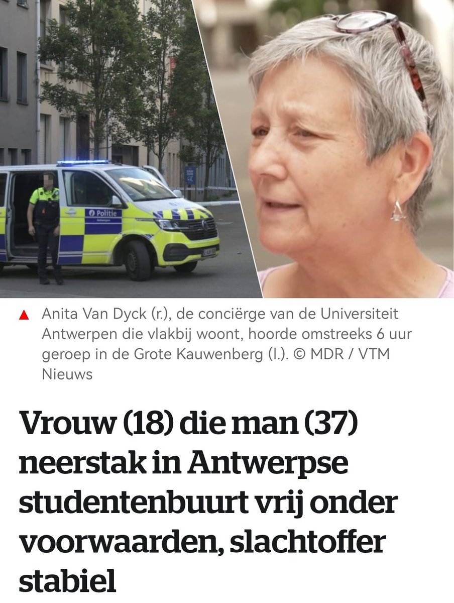 boobietje's tweet photo. In een wereld waar vrouwen zichzelf niet mogen verdedigen...
 
Het is een klassiek scenario dat we al te goed kennen: een man valt een vrouw fysiek aan , gewelddadig, zonder provocatie. En wanneer iemand het lef heeft om daar iets tegen te doen dan is zij ineens de crimineel. Welkom in België anno 2025 waar vrouwen zich blijkbaar nog steeds moeten laten mishandelen met de hoop dat de politie ooit op tijd komt opdagen.

Een 37-jarige man sleurt een 21‑jarig meisje aan haar haren over straat. Niet als metafoor. Niet symbolisch. Echt. Aan. Haar. Haren. En terwijl ze zich geen raad weet grijpt haar vriendin in. Geen politie, geen grote sterke held met een fluitje, gewoon een jonge vrouw van 18 die haar mes trekt om haar vriendin te beschermen tegen een volwassen man die haar letterlijk aan het wegvoeren is. Maar wie eindigt er in de cel? Niet de aanvaller. Niet de agressor. Neen, de vrouw die tussenbeide kwam om het geweld te stoppen (inmiddels is ze gelukkig vrijgelaten onder voorwaarden). 

Laat me dit even vertalen naar de taal van het recht: een burger ziet een misdrijf in uitvoering en grijpt in. In eender welk ander scenario noemen we dat burgerzin, moed... Maar als het slachtoffer een jonge vrouw is en de dader een man? Dan heet het plots "poging tot doodslag". Want blijkbaar moet je als vrouw eerst volledig in elkaar geslagen worden, of erger voordat je het recht hebt om jezelf of een ander te verdedigen.

We hebben camera’s. We hebben beelden. We hebben getuigen. De feiten zijn helder: de man begon. De vrouwen verdedigden zich. En toch staat de berichtgeving bol van termen als "steekpartij" en "slachtoffer in kritieke toestand", waarbij het slachtoffer plots een dader lijkt en de dader een slachtoffer met een mes in zijn buik. Tragisch, jawel. Maar ook: zelf veroorzaakt.

En dan is er nog die andere scène uit dit tragikomisch gerechtelijk theater: het vermoedelijke wapen, het centrale stuk bewijsmateriaal in een zaak van "poging tot doodslag", werd niet gevonden door de politie. Neen. Het werd gespot door... een cameraman van de VRT. Serieus. Terwijl de ordediensten naar verluidt nog aan het zoeken waren ontdekte een VRT-ploeg het mes gewoon tussen de kelderroosters in de straat. Als je dat in een politieserie zou schrijven schrapt elke eindredacteur het wegens te ongeloofwaardig.

Wat zegt dat over het onderzoek? Over de ernst waarmee deze zaak behandeld wordt? Over de prioriteiten? Wanneer journalisten het werk van speurders moeten doen moeten we ons dringend afvragen wie hier echt steken laat vallen behalve dan degene die fysiek aan haren trok.

Een vrouw verdedigt haar vriendin. De dader wordt behandeld als slachtoffer. De media doen het politiewerk. En het gerechtelijk apparaat? Dat lijkt vooral geïnteresseerd in het netjes invullen van zijn favoriete rubriek: "poging tot doodslag" tenminste als de verdachte jong vrouwelijk en geen gevaar voor het systeem vormt.

Laten we de feiten rechtzetten: de enige reden dat die man nu in kritieke toestand ligt is omdat hij dacht dat hij ongestraft een meisje kon aanvallen. En de enige reden dat deze vrouwen nu door justitie worden bekeken als verdachte en getuige is omdat ze niet bereid waren dat zomaar te ondergaan. Moed moet niet gestraft worden. Het moet erkend worden.

De vraag is niet waarom zij stak.
De vraag is waarom hij dacht dat hij haar mocht aanraken.
En waarom de rest daar nog altijd zo weinig moeite mee heeft.