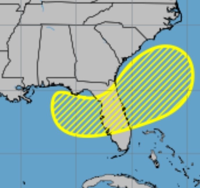 9:30 a.m. Sunday, June 29, 2025
A 20% 🍋 chance of development.🌀 From the NHC: Towards the end of this week into next weekend, an area of low pressure could develop from a remnant frontal boundary near or along the southeastern U.S. Atlantic and or Gulf coasts. 👀🌀