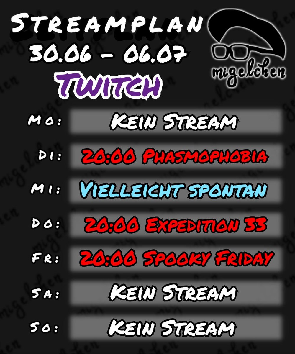 Neue Woche neue Streams! *PLÜM* 🍻 

Twitch:
twitch.tv/migelchen 

#twitch #TwitchDE #Geburtstag #germany #Indie #gaming #Community #DasNettWerk #Horror #Phasmophobia #powerconnect