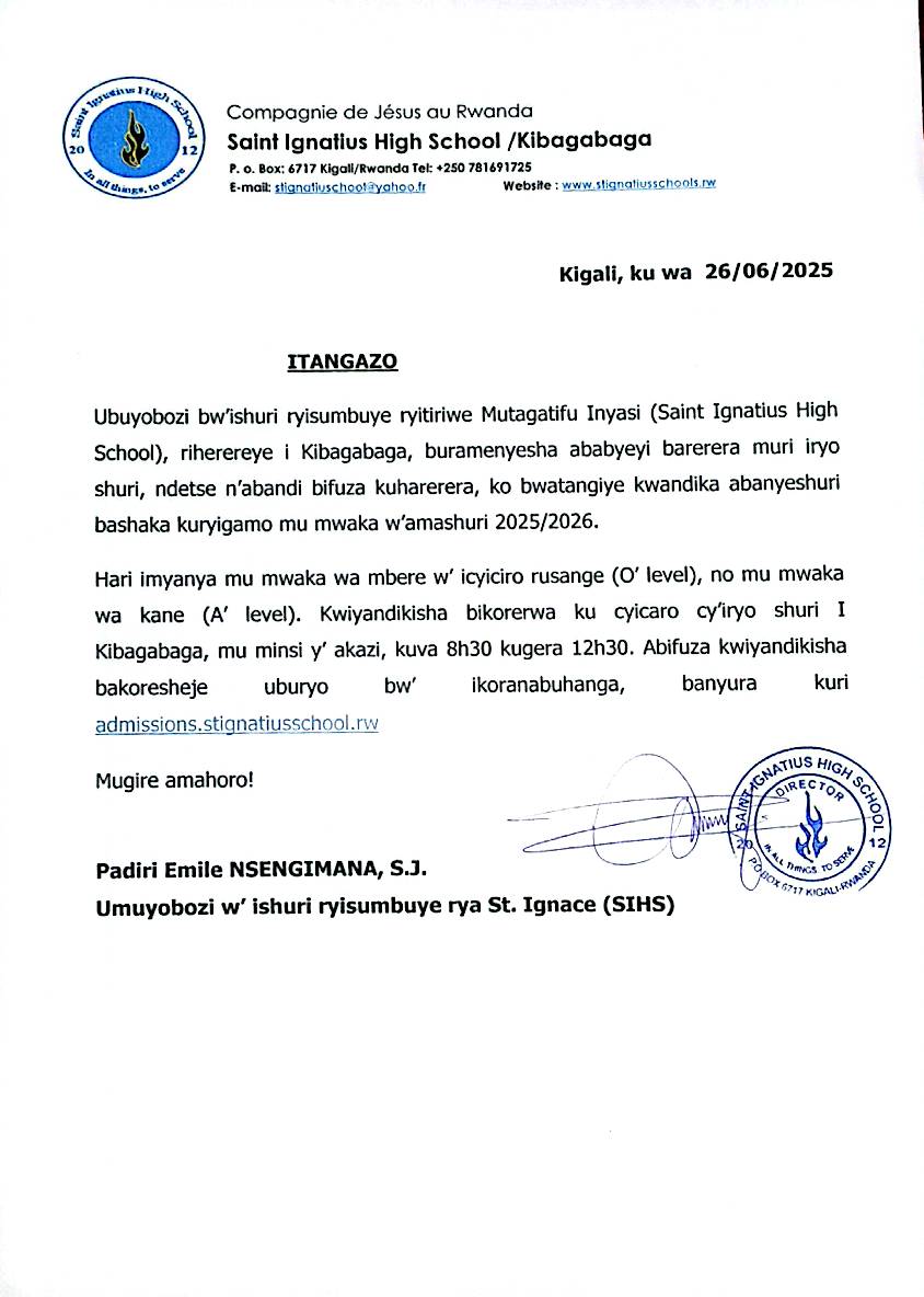 Saint Ignatius High School Kibagabaga tweet media