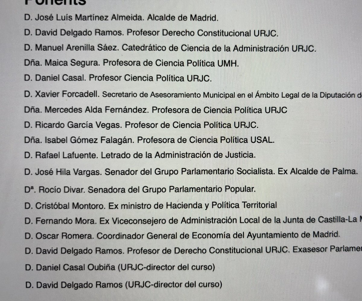 Des d’Alcanar,on sempre trobo la inspiració que necessito,preparant propers reptes. Gràcies a la <a href="/UReyJuanCarlos/">UniversidadRJC</a> per convidar-me als seus cursos estiu per parlar del municipalisme amb un programa imponent, al costat de l’Alcalde de Madrid, ex ministres, catedràtics… tot un repte