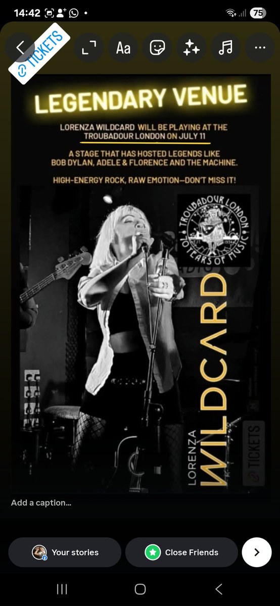 Lorenza Wildcard (@lorenzawildcard) on Twitter photo UNMISSABLE:
Lorenza Wildcard will be performing at the Troubadour on July 11.
HIGH-ENERGY ROCK, RAW EMOTIONS
Tickets: lorenzawildcard.com
<a href="/TroubadourLDN/">Troubadour</a> <a href="/londonmusichall/">London Music Hall</a>
<a href="/IanSolo75/">Ian Solo</a>
#troubadourlondon #livemusiclondon #livemusic #whatsinlondon #rock #pop #liveband #music UNMISSABLE:
Lorenza Wildcard will be performing at the Troubadour on July 11.
HIGH-ENERGY ROCK, RAW EMOTIONS
Tickets: lorenzawildcard.com
<a href="/TroubadourLDN/">Troubadour</a> <a href="/londonmusichall/">London Music Hall</a>
<a href="/IanSolo75/">Ian Solo</a>
#troubadourlondon #livemusiclondon #livemusic #whatsinlondon #rock #pop #liveband #music
