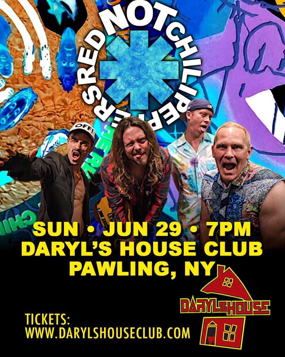 TONIGHT! Nostalgic hits, full throttle energy, and virtuosic performances. RED NOT CHILI PEPPERS channels the raging party that has given the Chili Peppers international acclaim and regal rock and roll status! Returning to Daryl's House Club. TICKET LINK IN BIO