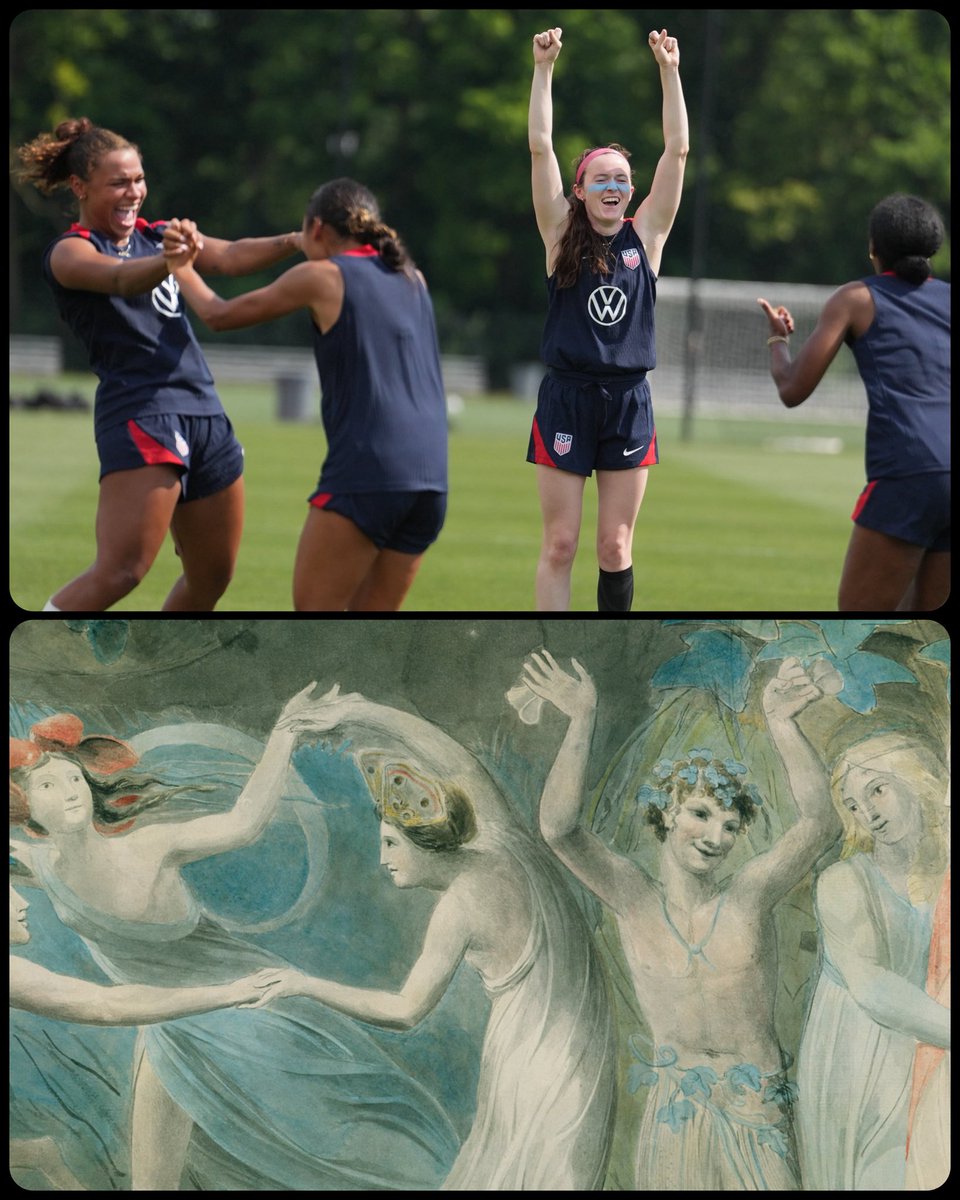 ArtButMakeItSports (@artbutsports) on Twitter photo <a href="/USWNT/">U.S. Women's National Soccer Team</a> Oberon, Titania and Puck with Fairies Dancing (flipped), by William Blake, 1786, 📸 by <a href="/bradsmithimages/">bradsmithimages</a> <a href="/USWNT/">U.S. Women's National Soccer Team</a> Oberon, Titania and Puck with Fairies Dancing (flipped), by William Blake, 1786, 📸 by <a href="/bradsmithimages/">bradsmithimages</a>