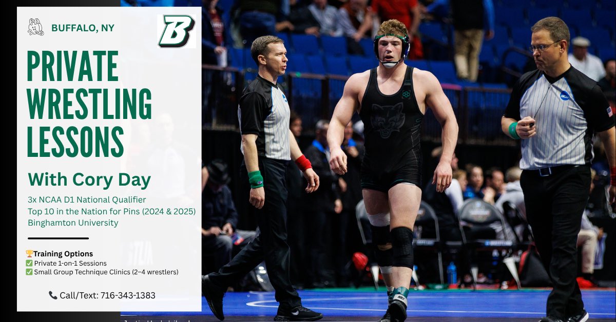 day_cory2123's tweet photo. Offering private wrestling lessons and small group sessions this offseason.
If you’re trying to level up and dominate next season, let’s work.
Text me to set something up 💥
📍 Buffalo, NY
📞 716-343-1383 https://t.co/mrIEpjZ1Wm
