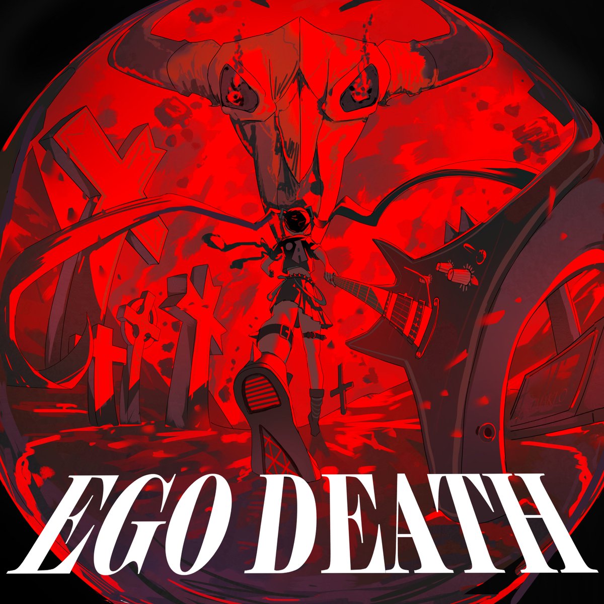 For an emo-metal music album featuring Hatsune Miku. Probably could have used a little more red to be honest.