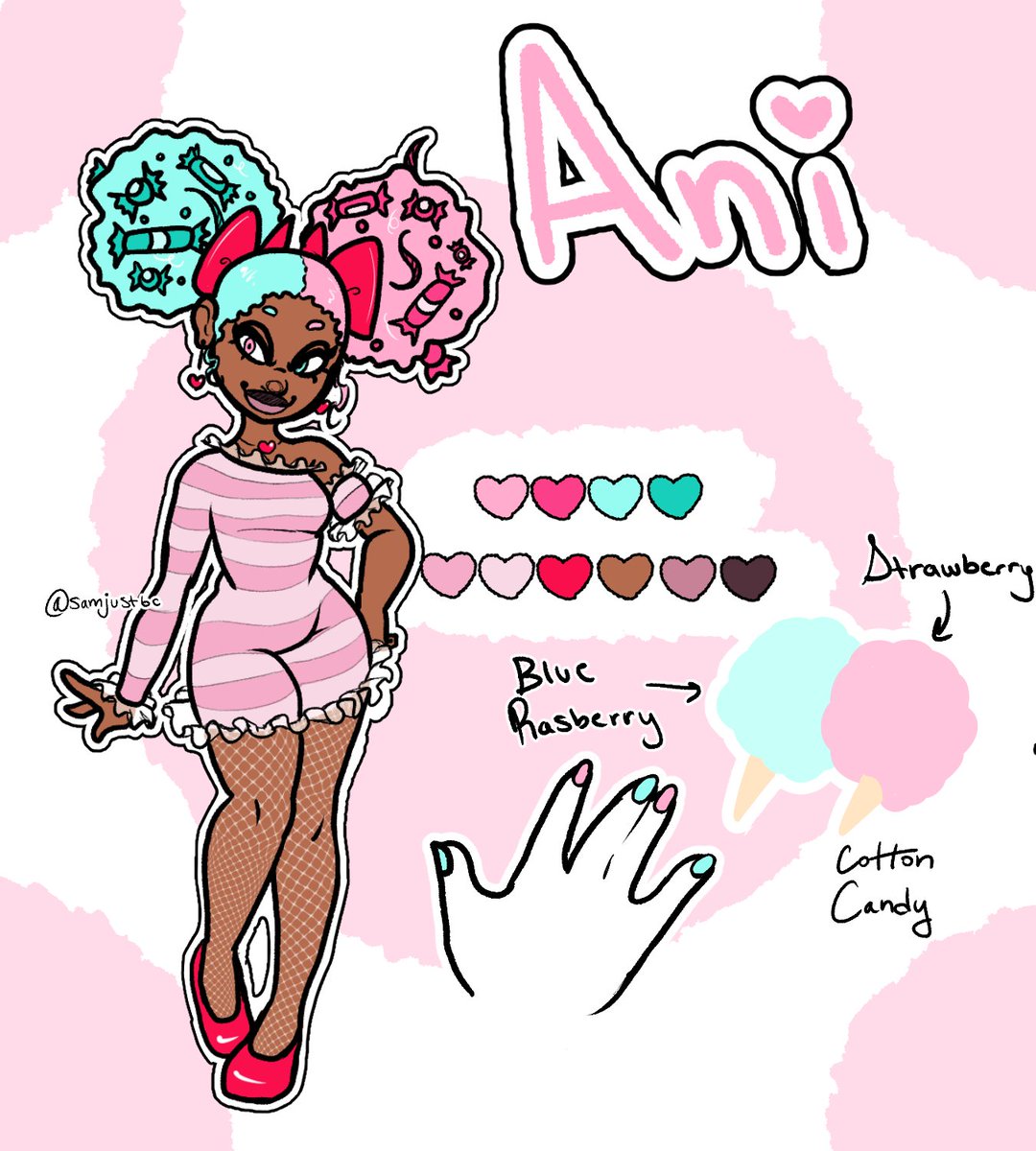 samjustbc's tweet image. New candy oc and refs for art fight