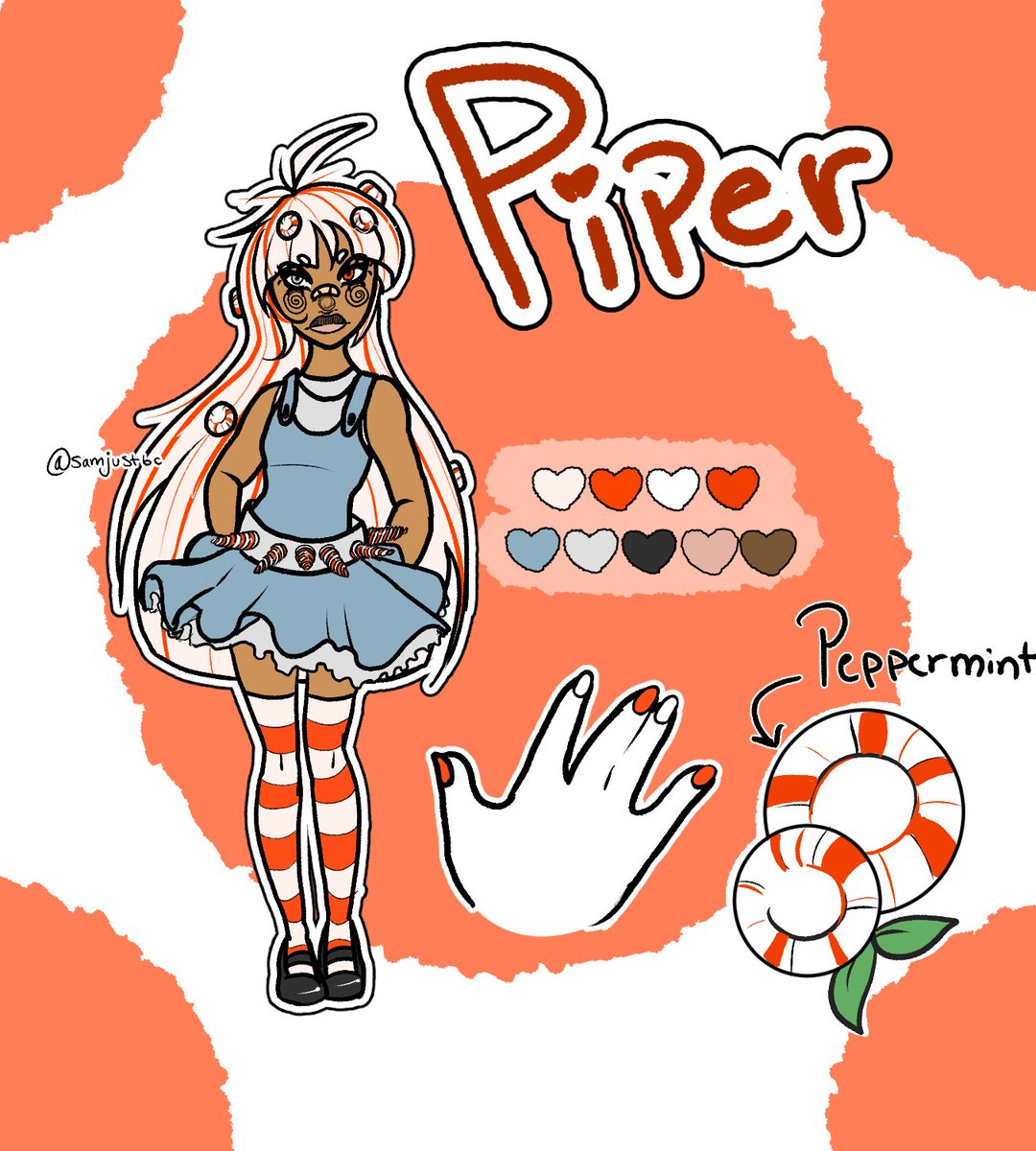 samjustbc's tweet image. New candy oc and refs for art fight