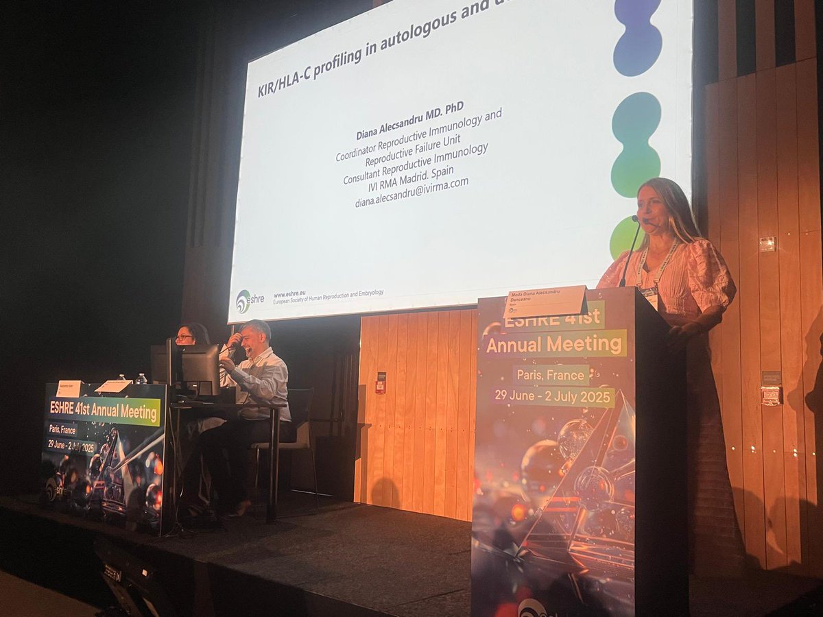 Today at the PCC “Safety of Immune Therapies”, Dr. Diana Alecsandru shared valuable insights on KIR/HLA-C profiling in both autologous and donor cycles.
A fascinating look at how immune compatibility may impact reproductive outcomes and patient care.
#IVIatESHRE #ESHRE2025
