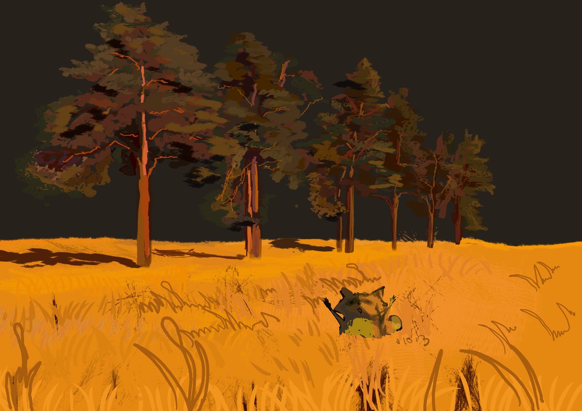 art_jumin's tweet image. Yellow field 🌄

.
.#digitalart 
#adobe #trashpanda 
#art