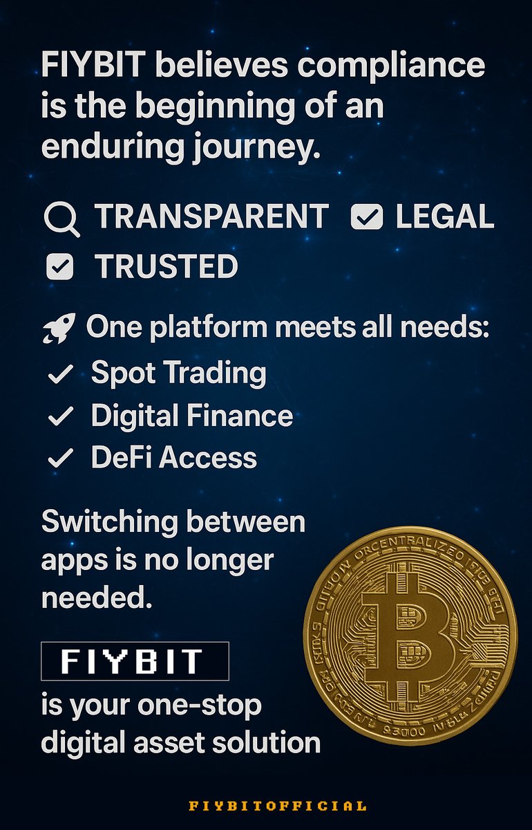 FiybitOfficial's tweet photo. FIYBIT PUTS EVERYTHING YOU NEED IN ONE SEAMLESS PLATFORM DESIGNED TO MAKE DIGITAL FINANCE SIMPLE, SMART, AND SECURE. 🧠🔐
✨ With just one tap, you can access powerful trading, investing, security, efficiency.
#Wbe3 #FIYBIT 🧐 https://t.co/PGYA4CM5UU