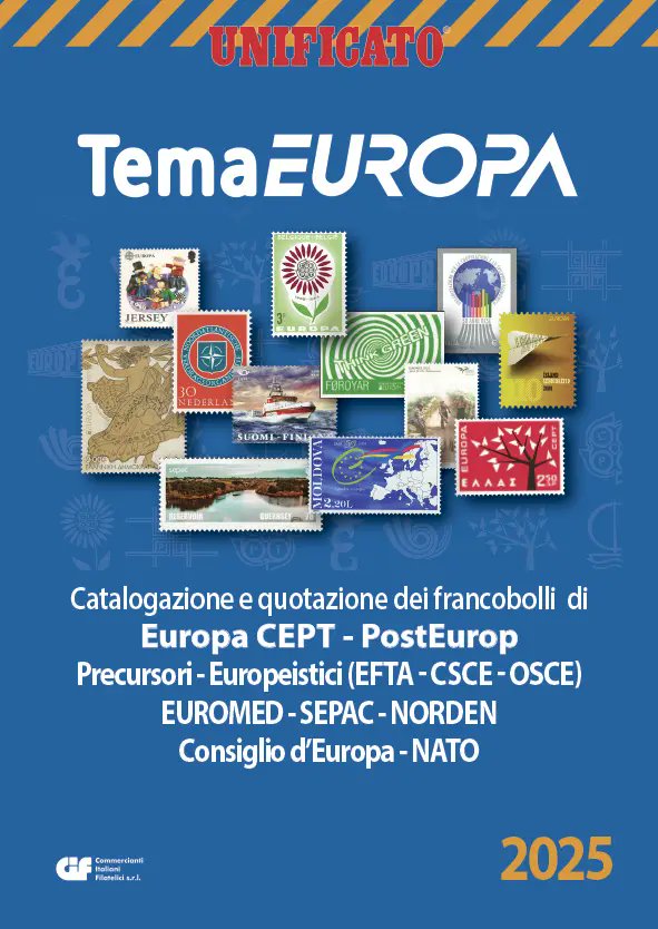 Unificato: TemaEUROPA ed. 2025

unificato.it/temaeuropa-ed-…

A colori emissioni fino a inizio 2025 di Europa #CEPT #PostEurop #Precursori #Europeistici (#EFTA #CSCE #OSCE) #EUROMED #SEPAC #NORDEN Consiglio d’Europa e #NATO

€ 34

#philately #catalogo #catalogue #editoria #publishing