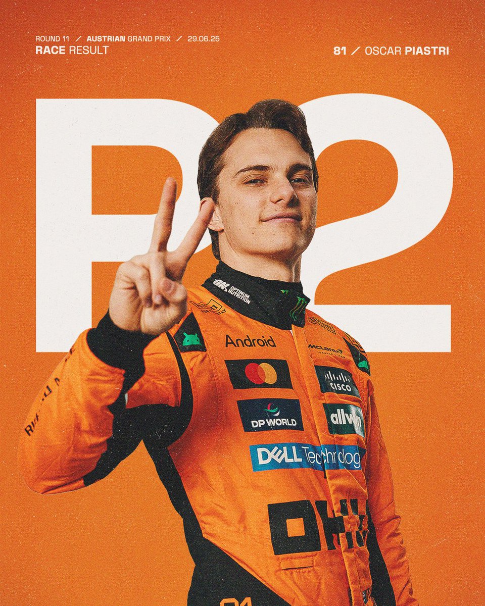 ON THE PODIUM AGAIN! 🔥

Lovely work out there, Osc 👏

#McLaren | #AustrianGP 🇦🇹
