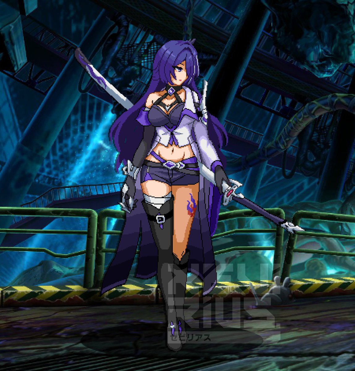 "Did you come here of your own volition, or was it fate?"

Acheron from "Honkai Star Rail" Arcsys FG sprite-style  #honkaistarrail #Acheron #Yomi #崩壊スターレイル #崩坏星穹铁道 #黄泉 #sprite #崩スタ #arcsys #ドット絵 #pixelart