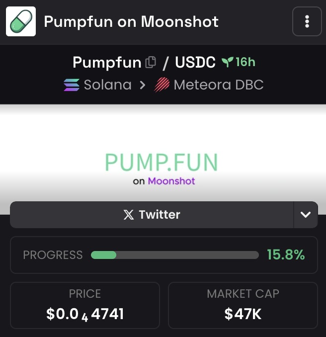0xGroovy's tweet photo. It seems everyone loved the idea but didn't let it run into existence, Shall we try again on this nice Sunday? 

The ticker is $pumpfun on @moonshot 

2mjQrTkeMWsSEQMjz6RpSPCMA4bsYTwoC6y8R3mCmoon https://t.co/RVWdcDM4rt