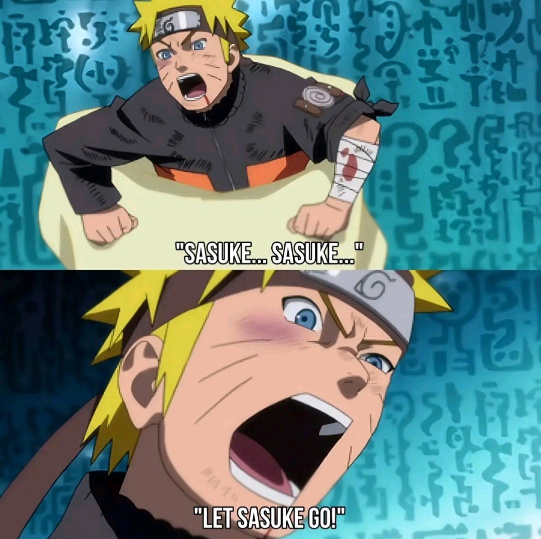 sasuke being completely unbothered while naruto is losing his mind over sasuke getting captured while ignoring the fact that he is also captured in the same way as sasuke will never not be funny to me😭