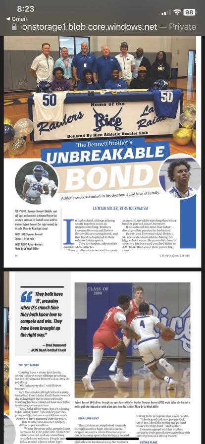 1/2 The Colorado County Citizen newspaper was awarded Best Magazine Award! Our RHS journalism students are regular article and photo contributors for the quarterly Colorado County Insider magazine and also the weekly Citizen newspaper.