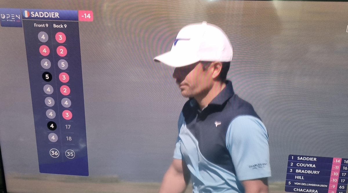 TOURMISS's tweet photo. Super ๐ซ๐ท @ffgolf scenario with Adrien Saddier leading by 3๏ธโฃ shots with just two to play & a maiden DPWT ๐
#italianopen2025
โ
@TOURMISS https://t.co/ZpBXsujf7R