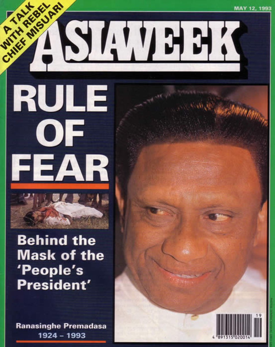 nomadic_sanjee's tweet photo. Acknowledging the "killing squads" & "torture camps" of R Premadasa era is not "attacking Premadasa". One doesn't need to be a NPP fan to acknowledge extra judicial killings done by an executive president.
The "rule of fear" was known & is a fact.
#SriLanka
#TerrorYears https://t.co/bhidzJlwVE