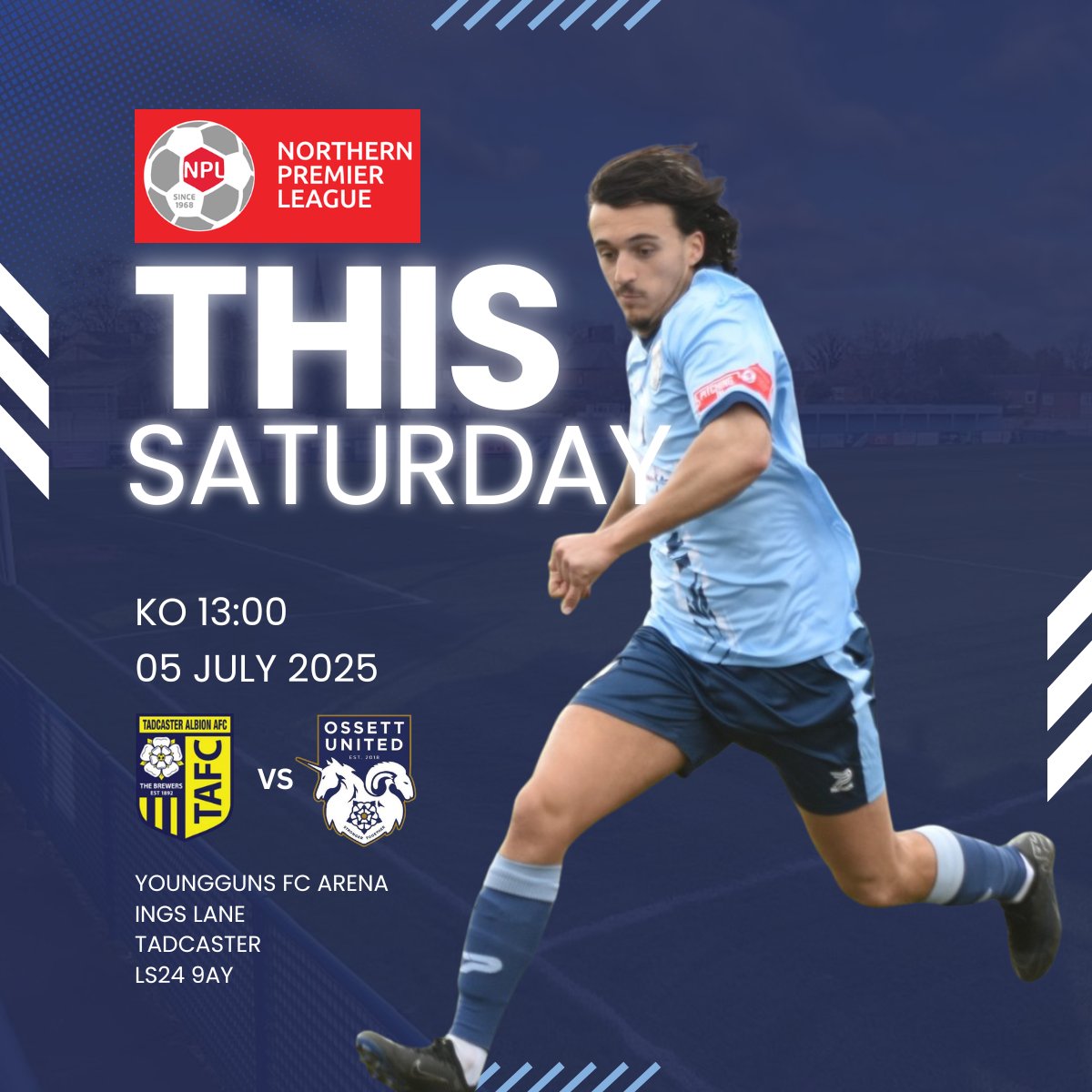 Ossett United FC (@ossettunited) on Twitter photo Pre-Season Starts This Week! 🚨
Entering a new week can only mean one thing... pre-season kicks off this Saturday! ⚽
Come along and show your support as the lads get their first run-out of the 2025/26 campaign.
📍 <a href="/TadcasterAlbion/">Tadcaster Albion</a> (A)
🗓️ Saturday 5th July
⏰ KO 13:00
See you Pre-Season Starts This Week! 🚨
Entering a new week can only mean one thing... pre-season kicks off this Saturday! ⚽
Come along and show your support as the lads get their first run-out of the 2025/26 campaign.
📍 <a href="/TadcasterAlbion/">Tadcaster Albion</a> (A)
🗓️ Saturday 5th July
⏰ KO 13:00
See you
