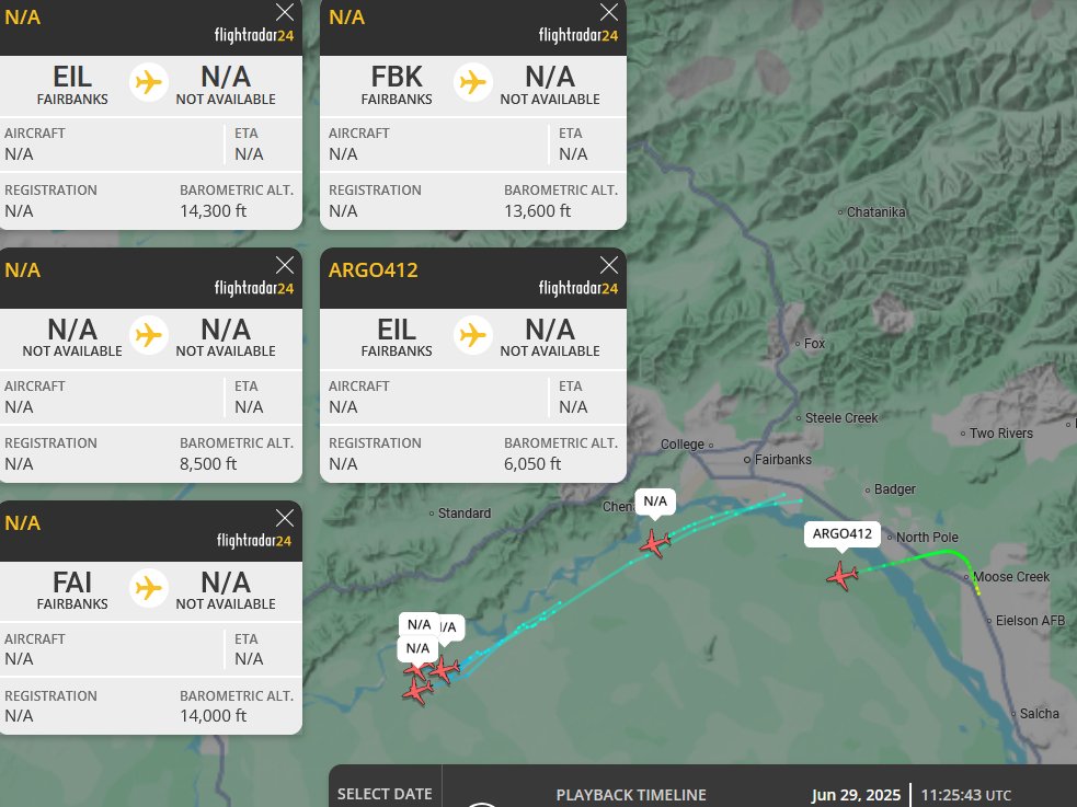 SirListenalot's tweet photo. Earlier today Korean #A332 #71FF72 (19-003) #ARGO403 departed Eielson, followed by #KC135 #AE0380 #GOLD61, some Korean #F16's #GRACE91 (#71FF5C #71FF65 #71FF68 #71FF6B #71FF6F) & A332 #71FF7B (19-002) #ARGO412 https://t.co/ik4OJP9rZi