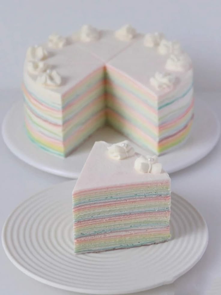 daily_dolce's tweet photo. Rainbow crepe cake https://t.co/6Ft3Us0Z8d
