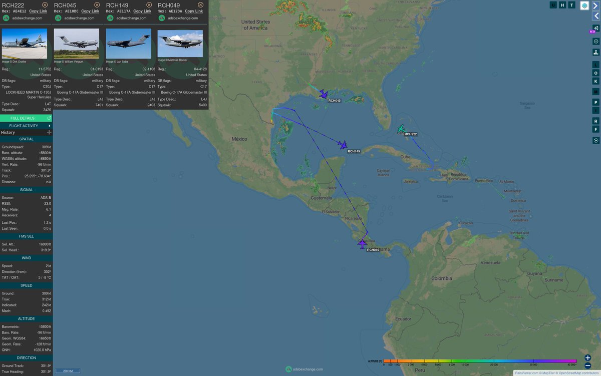 TheIntelFrog's tweet photo. Deportation flights underway as of 1430z today.
1 from Opa Locka, FL to Guantanamo Bay, Cuba
RCH222/#AE4E12
2 from Harlingen, TX
RCH049/#AE123A to Peru
RCH149/#AE117A to El Salvador
1 from Alexandria, LA
RCH045/#AE10BC to Nicaragua https://t.co/LF71kmYFCL