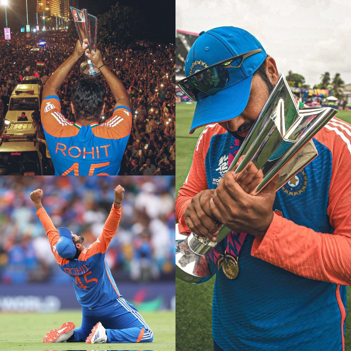 Captains who lifted ICC trophies and also their team’s top run‑scorer in whole tournament

2024 - 𝗥𝗼𝗵𝗶𝘁 𝗦𝗵𝗮𝗿𝗺𝗮 (T20WC)*
2022 - Jos Buttler (T20WC)
2009 - Ricky Ponting (CT)
2003 - Ricky Ponting (WC)
1999 - Steve Waugh (WC)
1983 - Kapil Dev (WC)

(1 Year Anniversary of