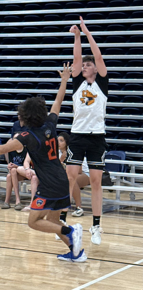 Virginia Academy 6’5 2027 Tal Rose <a href="/TalRose4/">Tal Rose</a>  buries the corner three pointer.  Excellent shooter both off the catch and off the dribble.  Solid handle allows him to get wherever he wants off the bounce whether getting in to his exceptional dribble pull up or getting to the rim.