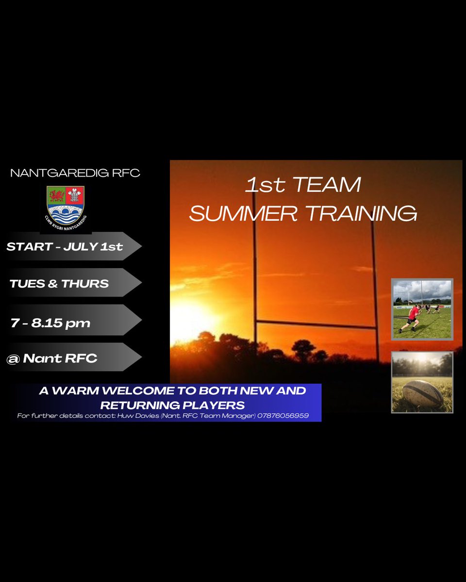 📢 Reminder that preseason starts this coming week on 1st July! 😁🏉 Both old and new players welcome to join #TeuluNant ❤️