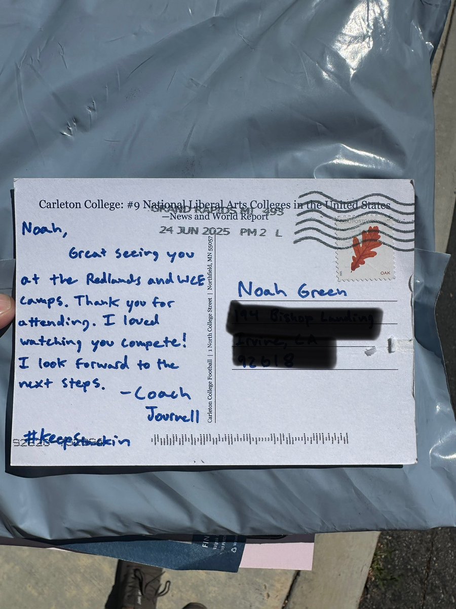 Noah Green (@qbnoahg) on Twitter photo Thank you <a href="/CoachJournell/">Tom Journell</a> for the handwritten card. First week of summer ball in the books #keepstackin Thank you <a href="/CoachJournell/">Tom Journell</a> for the handwritten card. First week of summer ball in the books #keepstackin