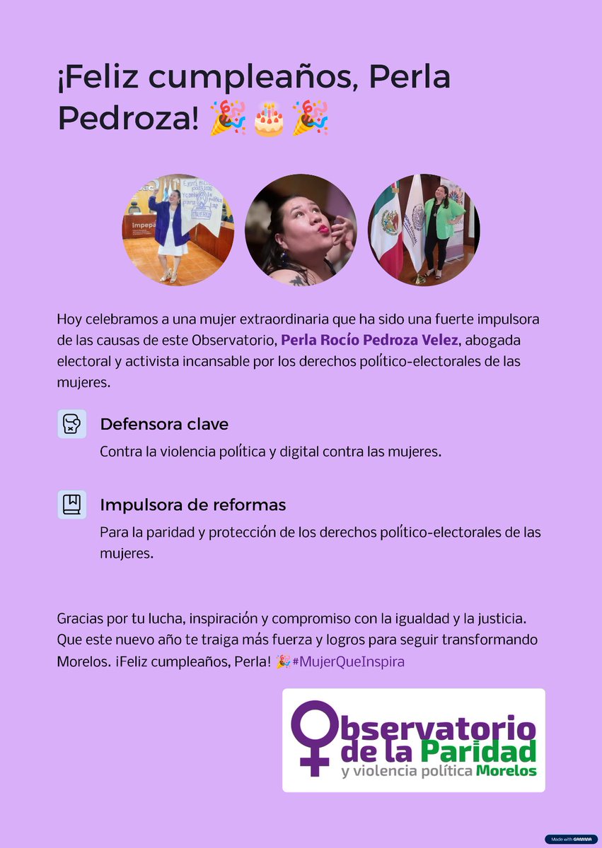 El día de hoy, celebramos la vida de nuestra compañera Perla Pedroza, y deseamos que este nuevo año de vida esté lleno de éxitos y bendiciones. Feliz cumpleaños!!