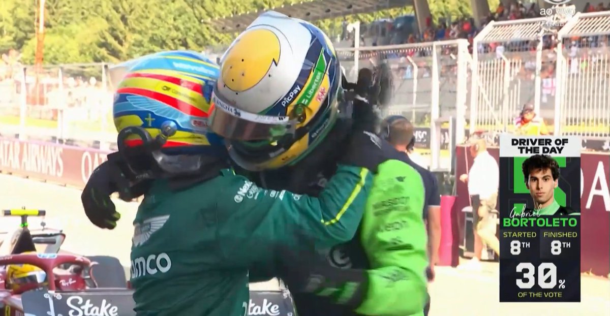 ALONSO E BORTOLETO SE ABRAÇAM!!! COISA LINDA!!!