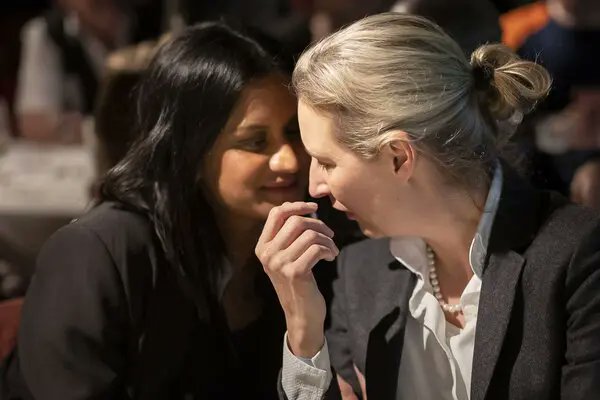 It is deeply ironic that the leader of the AfD is a lesbian who's wife is from Sri Lanka.

How does this keep happening