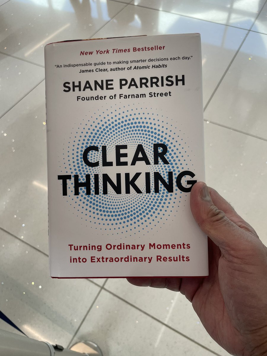 RaviGoelMD's tweet image. Always carry a book when going through an airport. Ran into a friend of Shane Parrish, author of Clear Thinking and host of the Knowledge Project podcast, who complimented the book. @ShaneAParrish @TKPPodcast