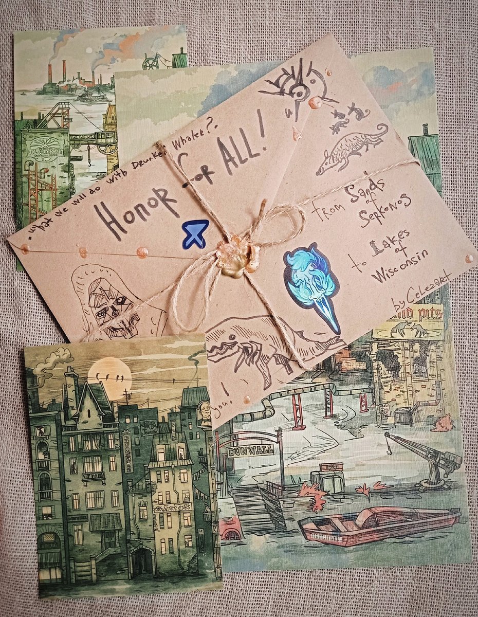 celezart's tweet image. One subscribers recently bought a poster with my landscape for game Dishonored, which was sent by mail - so I decided to make that envelope with quotes and sketches from the game as little gift, hehe^^
I wanted to share with you