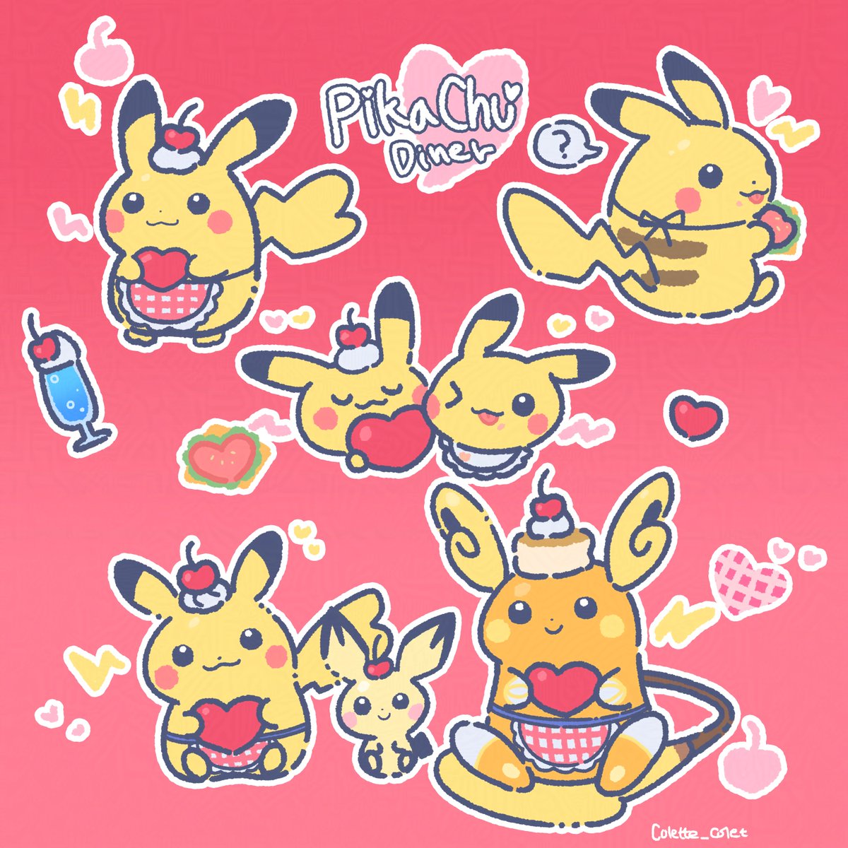 ピカチュウ in ダイナー
#ポケモン #ポケモンイラスト