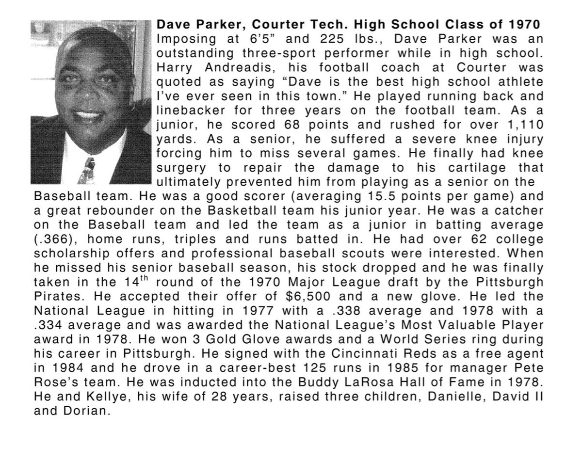 We celebrate the life &amp; legacy of Dave Parker, who started his journey as a Courter Tech student-athlete &amp; 2012 <a href="/IamCPS/">I Am CPS</a> Athletics Hall of Fame inductee. 

We send our love and condolences to his family, friends, and all who were impacted by his greatness.

#wearecps #TheCobra