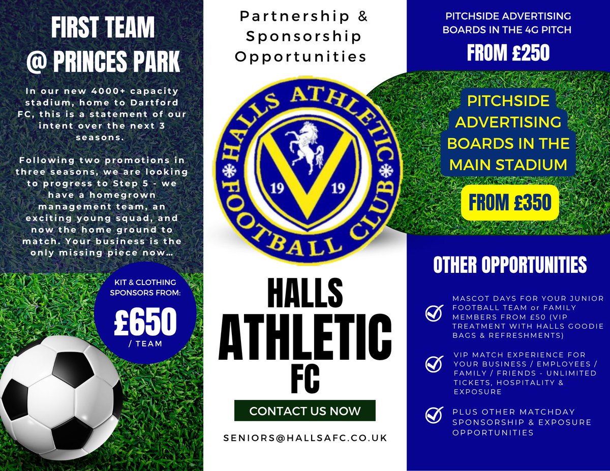 Halls Athletic FC (@hafcofficial) on Twitter photo Still looking to confirm a HOME KIT HEADLINE sponsor for our First Team to go alongside our 4 others #nonleague <a href="/SCEFLeague/">Presence & Co. SCEFL League</a> @SCEFLtalk <a href="/Non_League_Talk/">Non League Talk</a> <a href="/Love_non_league/">LOVE NON-LEAGUE</a> <a href="/NonLeagueVoice/">Non-League Voice</a> Still looking to confirm a HOME KIT HEADLINE sponsor for our First Team to go alongside our 4 others #nonleague <a href="/SCEFLeague/">Presence & Co. SCEFL League</a> @SCEFLtalk <a href="/Non_League_Talk/">Non League Talk</a> <a href="/Love_non_league/">LOVE NON-LEAGUE</a> <a href="/NonLeagueVoice/">Non-League Voice</a>