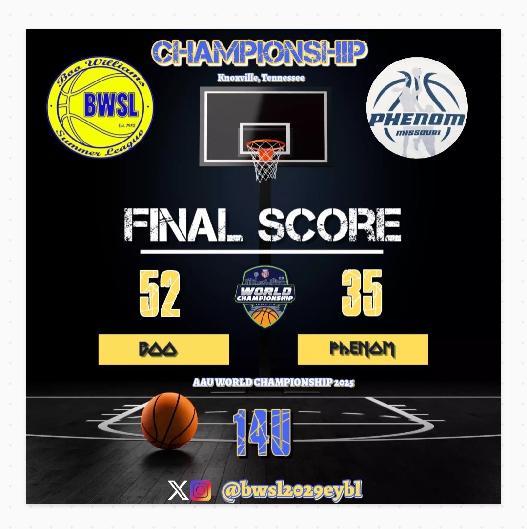 Boo Williams 2029 JR EYBL 💙💛 (@bwsl2029eybl) on Twitter photo Great body of work this weekend from our girls. Communication✅ Defense ✅ Rebounding ✅ Scoring ✅ We still have plenty to work on but we got better as a team this weekend and leaving <a href="/aaugirls_bball/">AAU Girls Basketball</a> 🌍 Championships 5-0 CHAMPIONS🏆 Great body of work this weekend from our girls. Communication✅ Defense ✅ Rebounding ✅ Scoring ✅ We still have plenty to work on but we got better as a team this weekend and leaving <a href="/aaugirls_bball/">AAU Girls Basketball</a> 🌍 Championships 5-0 CHAMPIONS🏆