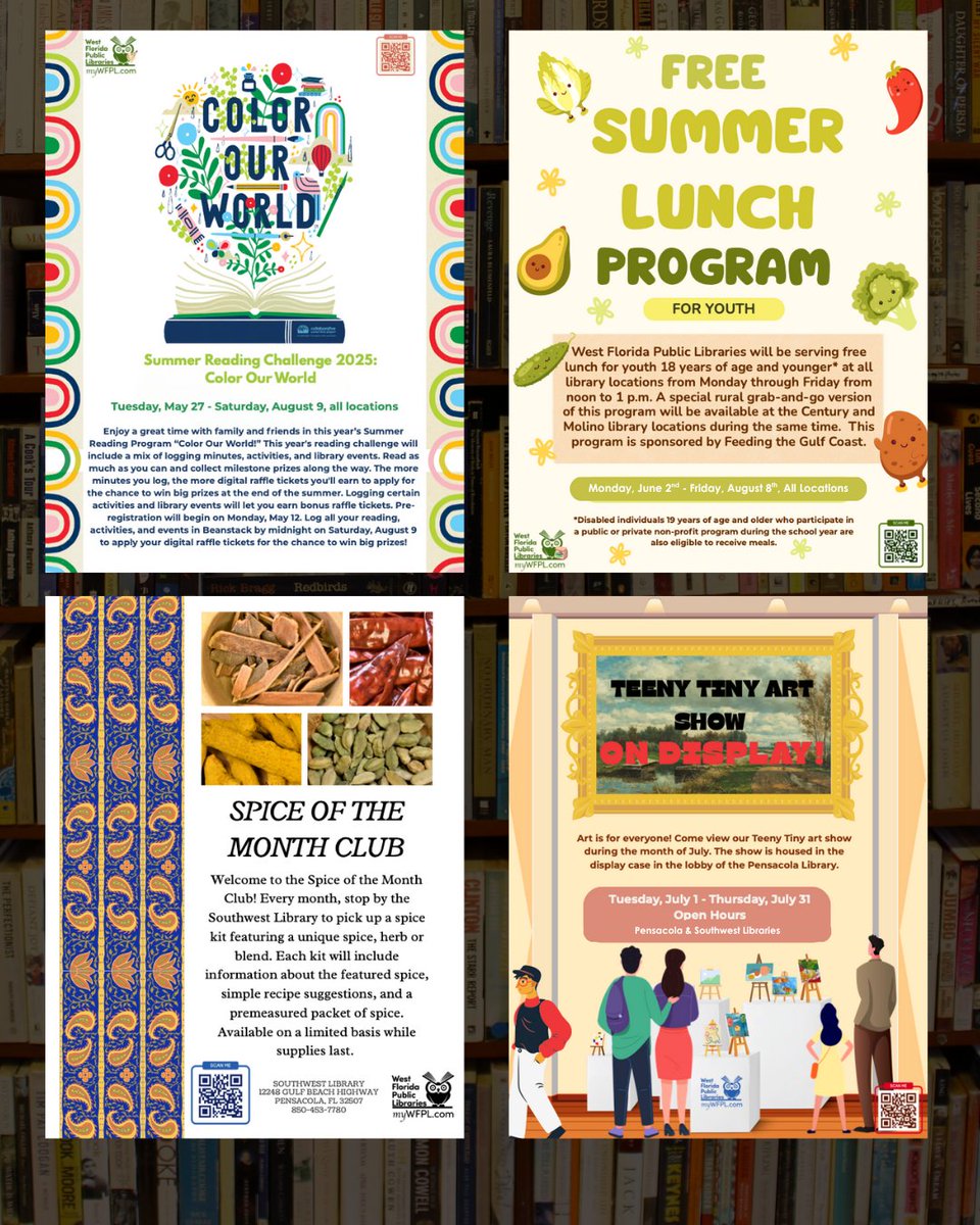 MyWFPL's tweet photo. We have our weekly features roundup! 🎉

To see the full calendar of events, please visit https://t.co/1y5itQ7CtF. 

#library #craft #history #LibraryLife #familyfun #sewing #librarylove #florida #steam #emeraldcoast #communityevents #pensacola #bookclub #community #publiclibrary https://t.co/cnXsNIOhD8
