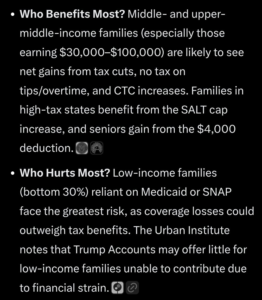 I asked Grok about the OBBB's impact on American families