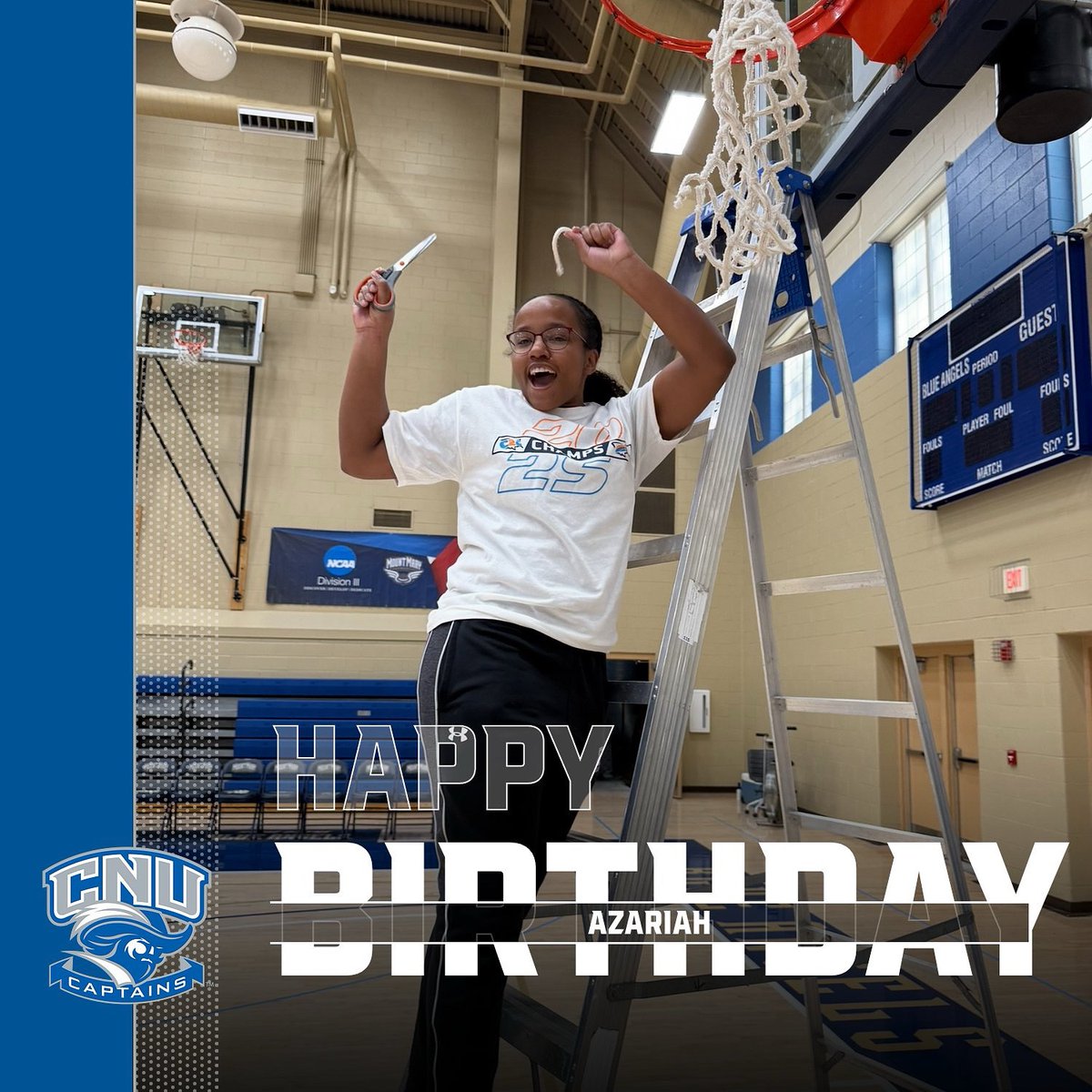 Happy Birthday to So. Manager, Azariah Highsmith! 🎂🥳💙 

#happybirthdaytoya #gocaptains #cnuwbb