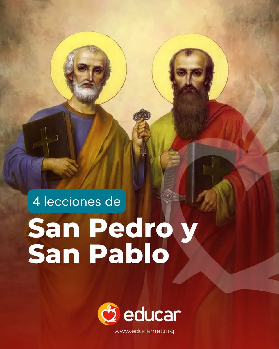 🕊️Solemnidad de San Pedro y San Pablo.

Hoy compartimos 4 lecciones que nos dejan:

1️⃣ La fe se construye también desde la fragilidad.
2️⃣ Dios puede transformar nuestra historia.
3️⃣ No hay misión pequeña cuando se vive con amor.
4️⃣ Ser Iglesia es salir, anunciar y acompañar.
