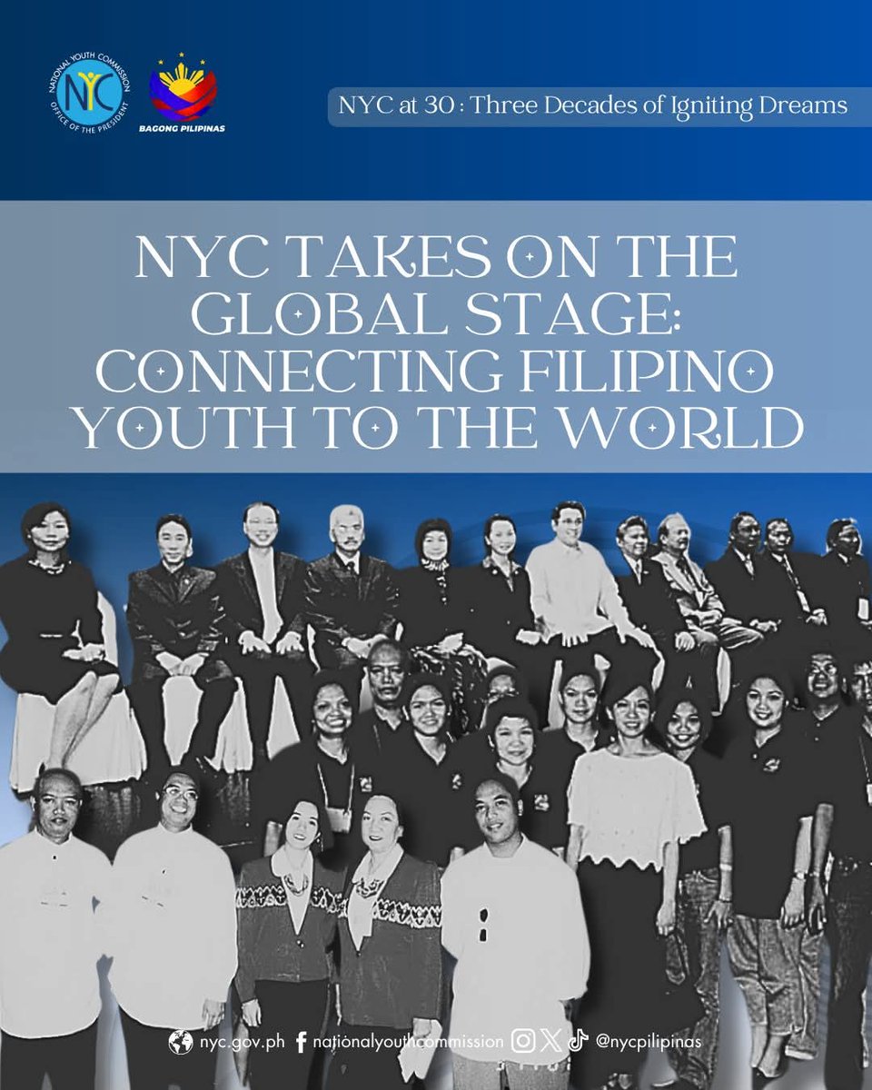 NYC: Reforming, Championing, and Connecting Filipino Youth to the World! 🇵🇭

More: facebook.com/share/16ZbKHU2…

#NYC30 
#IgnitingDreamsForYOUth 
#30YearsOfNYC 
#ForTheFilipinoYouth 
#ParaSaKabataangPilipino