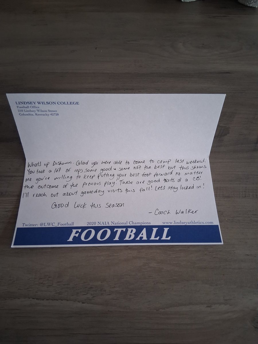 Thank you, <a href="/CoachLance27/">Coach Walker</a> and <a href="/LWUfootball/">LWU Football</a> coaching staff. Beyond grateful for the words of encouragement and support. 
#BlueRaiders